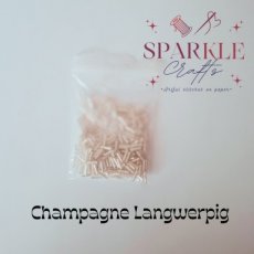 Champagne kralen langwerpig